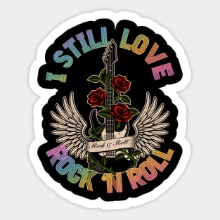 Still Love Rock - Guitar with Roses Sticker